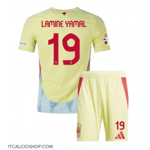 Spagna Lamine Yamal #19 Seconda Maglia Bambino Europei 2024 Manica Corta (+ Pantaloni corti)